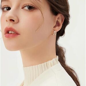 925 Silver Double Hoop Earrings